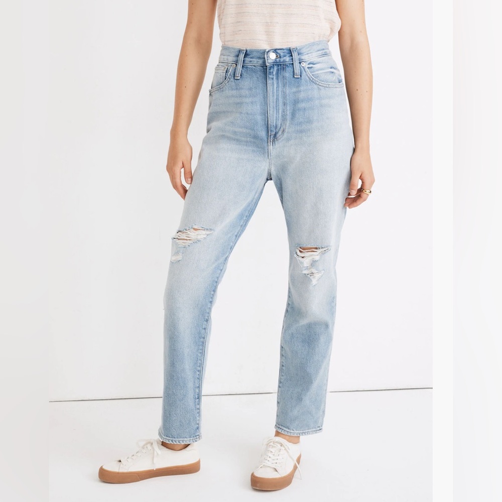Madewell The Momjean in Gilford Wash: Ripped Edition